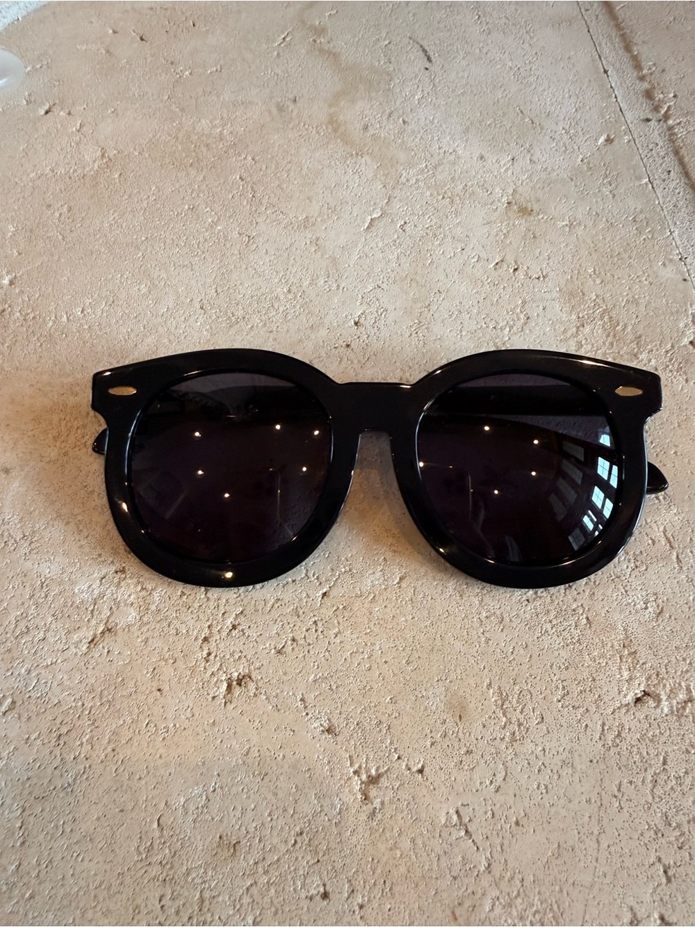 Karen Walker Super Duper Strength Black Oversized Sunglasses - Picture 2 of 4